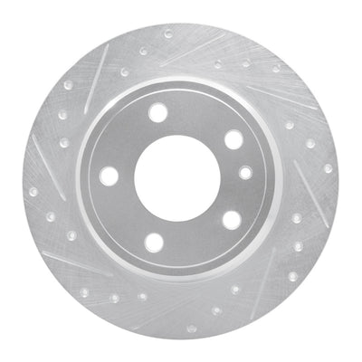 R1 87-92 BMW 735I Rear Left Drilled & Slotted Silver Brake Rotor