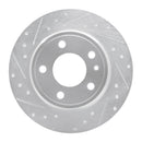 R1 87-92 BMW 735I Rear Left Drilled & Slotted Silver Brake Rotor