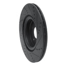 R1 09-14 Mini Cooper (Excl Clubman) Front Left Drilled & Slotted Black Brake Rotor