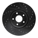 R1 04-19 Ford C-MAX Front Left Drilled & Slotted Black Brake Rotor