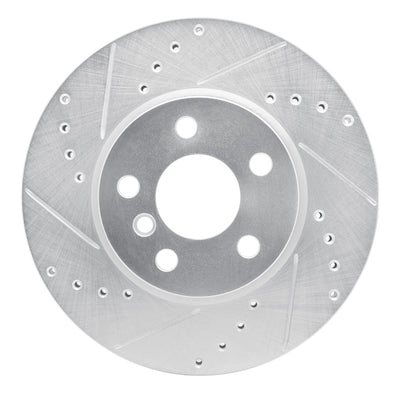 R1 14-21 Mini Cooper (Excl Clubman) Front Left Drilled & Slotted Silver Brake Rotor