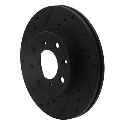 R1 90-00 Honda Civic del Sol Front Drilled & Slotted Black Brake Rotor Set