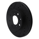 R1 90-00 Honda Civic del Sol Front Drilled & Slotted Black Brake Rotor Set