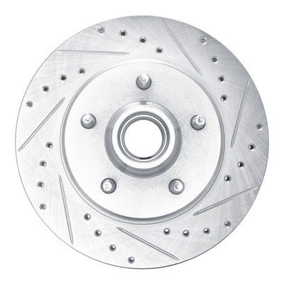 R1 90-02 Chevrolet ASTRO Front Right Drilled & Slotted Silver Brake Rotor