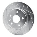 R1 16-23 Chevrolet BOLT EV Rear Left Drilled & Slotted Silver Brake Rotor