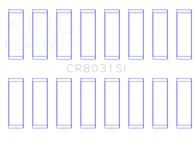 King Engine Bearings Chrysler Jeep V8 287 4.7L (Od+.002in) (Size +0.50mm) Connecting Rod Bearing Set