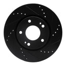 R1 03-13 Hyundai Elantra Front Right Drilled & Slotted Black Brake Rotor