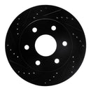 R1 99-07 Chevrolet Avalanche 1500 Front & Rear Drilled & Slotted Black Brake Rotor Set