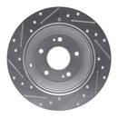 R1 10-21 Hyundai Santa Fe Rear Right Drilled & Slotted Silver Brake Rotor