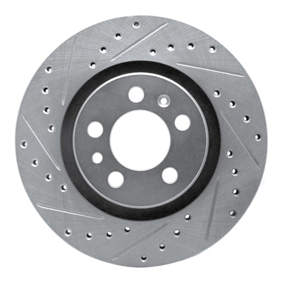 R1 98-15 Volkswagen Golf Front Left Drilled & Slotted Silver Brake Rotor