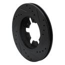 R1 85-97 Nissan 720 DATSUN Front Left Drilled & Slotted Black Brake Rotor