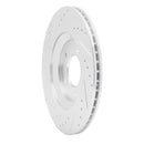R1 2019-2025 Hyundai Kona N Rear Right Drilled & Slotted Silver Brake Rotor