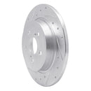 R1 09-15 Toyota Corolla (Mexico) Rear Left Drilled & Slotted Silver Brake Rotor