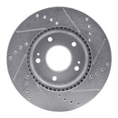 R1 17-22 Hyundai Ioniq Front Left Drilled & Slotted Silver Brake Rotor