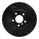 R1 07-19 BMW X6 Rear Right Drilled & Slotted Black Brake Rotor