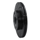R1 04-06 Scion XB Front Left Drilled & Slotted Black Brake Rotor