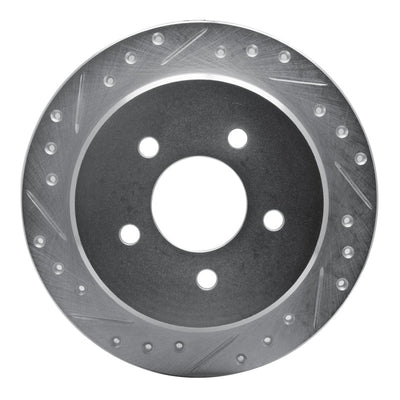 R1 95-02 Ford Explorer Rear Left Drilled & Slotted Silver Brake Rotor