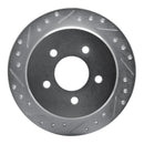 R1 95-02 Ford Explorer Rear Left Drilled & Slotted Silver Brake Rotor