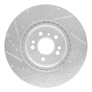 R1 12-18 Mercedes-Benz ML250 Front Right Drilled & Slotted Silver Brake Rotor