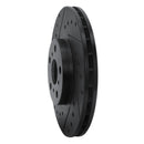 R1 90-93 Toyota Celica Front Left Drilled & Slotted Black Brake Rotor