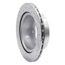 R1 07-09 Kia SORENTO Rear Right Drilled & Slotted Silver Brake Rotor