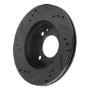 R1 14-15 Mitsubishi Mirage Front Right Drilled & Slotted Black Brake Rotor