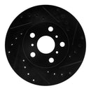 R1 87-91 Toyota Camry Front Right Drilled & Slotted Black Brake Rotor