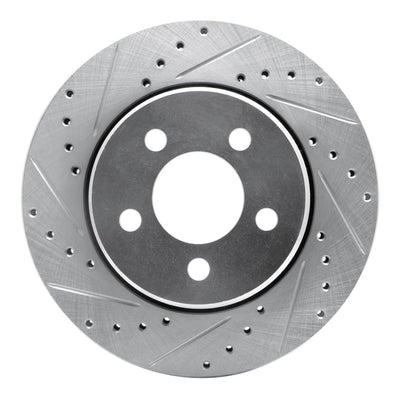 R1 07-12 Dodge Nitro Front Left Drilled & Slotted Silver Brake Rotor