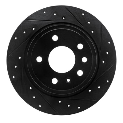R1 99-10 Saab 9-5 Rear Right Drilled & Slotted Black Brake Rotor