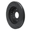 R1 09-20 Chevrolet TAHOE Front Left Drilled & Slotted Black Brake Rotor