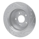 R1 15-20 Kia SORENTO Rear Left Drilled & Slotted Silver Brake Rotor