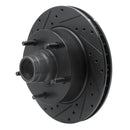 R1 94-03 Ford E-150 Econoline Front Left Drilled & Slotted Black Brake Rotor