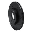 R1 09-19 Dodge Vision (Mexico) Front Right Drilled & Slotted Black Brake Rotor
