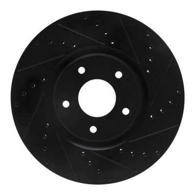 R1 07-17 Nissan Sentra Front Right Drilled & Slotted Black Brake Rotor