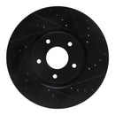 R1 07-17 Nissan Sentra Front Right Drilled & Slotted Black Brake Rotor