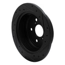 R1 04-10 Toyota SIENNA Rear Left Drilled & Slotted Black Brake Rotor