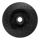 R1 78-93 Ford Mustang Front Right Drilled & Slotted Black Brake Rotor