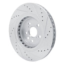 R1 20-25 Lexus RX350h Front Left Drilled & Slotted Silver Brake Rotor