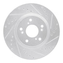 R1 12-16 Honda CR-V Front Drilled & Slotted Silver Brake Rotor Set