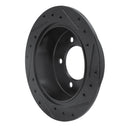 R1 07-17 Chrysler 200 Rear Left Drilled & Slotted Black Brake Rotor