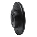 R1 15-20 Chevrolet Colorado Front Right Drilled & Slotted Black Brake Rotor