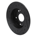 R1 97-06 Acura RSX Rear Drilled & Slotted Black Brake Rotor Set