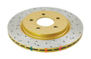 DBA 05-13 Ford Mustang GT/V6 Rear Drilled & Slotted 4000 Series Rotor w/ Gold Hat