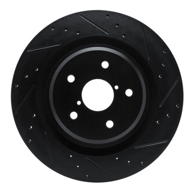 R1 -25 Subaru Ascent Rear Right Drilled & Slotted Black Brake Rotor