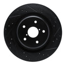 R1 -25 Subaru Ascent Rear Right Drilled & Slotted Black Brake Rotor