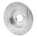 R1 16-23 Chevrolet BOLT EV Rear Left Drilled & Slotted Silver Brake Rotor