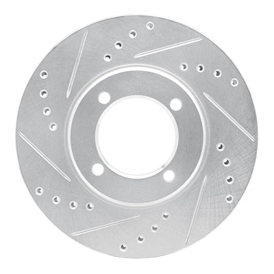 R1 84-87 Toyota Cressida Front Left Drilled & Slotted Silver Brake Rotor