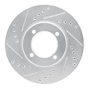 R1 84-87 Toyota Cressida Front Left Drilled & Slotted Silver Brake Rotor