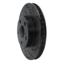R1 94-00 Toyota Celica Front Right Drilled & Slotted Black Brake Rotor