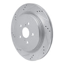 R1 16-22 Lexus RX350L Rear Drilled & Slotted Silver Brake Rotor Set